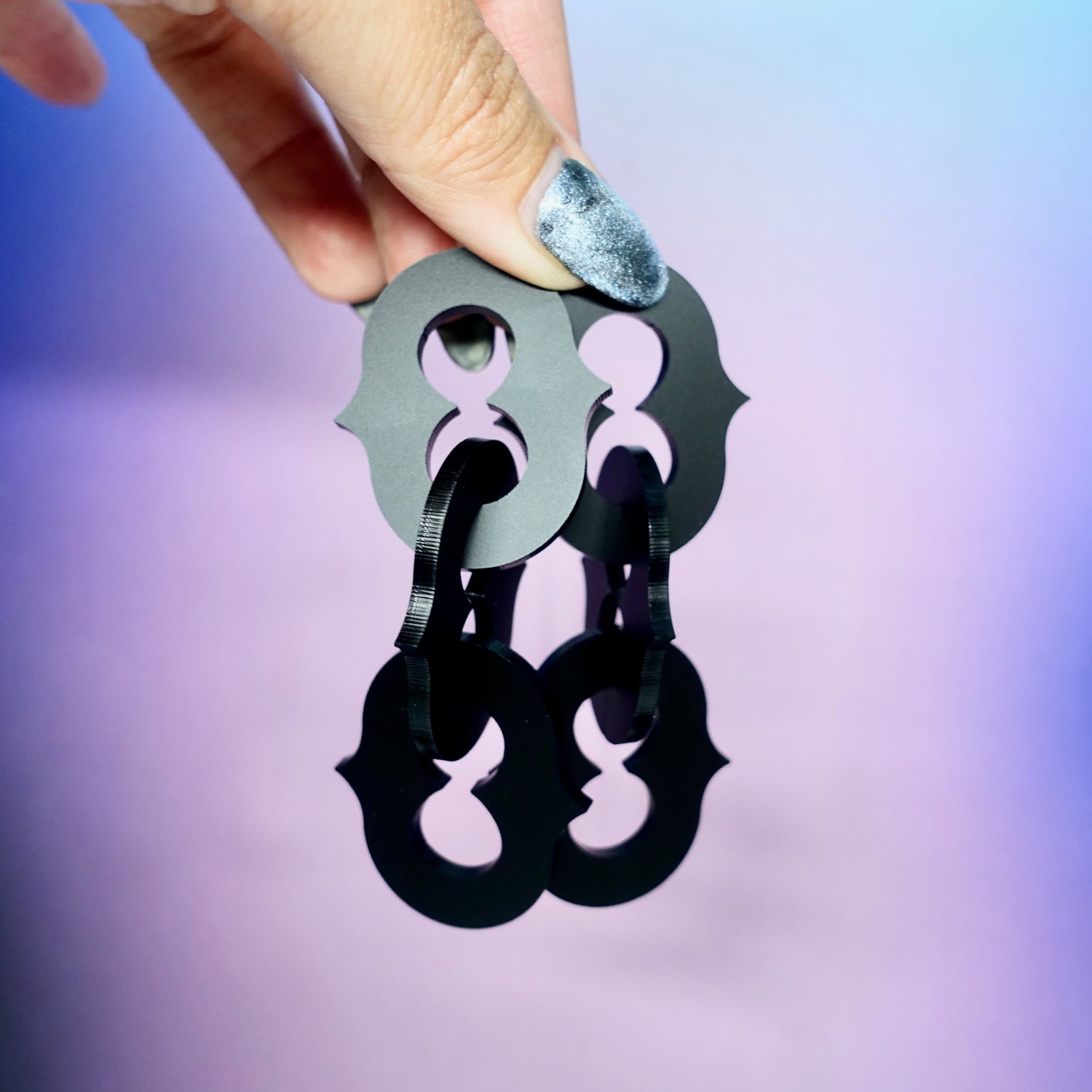 Chunky Black Chain Earrings