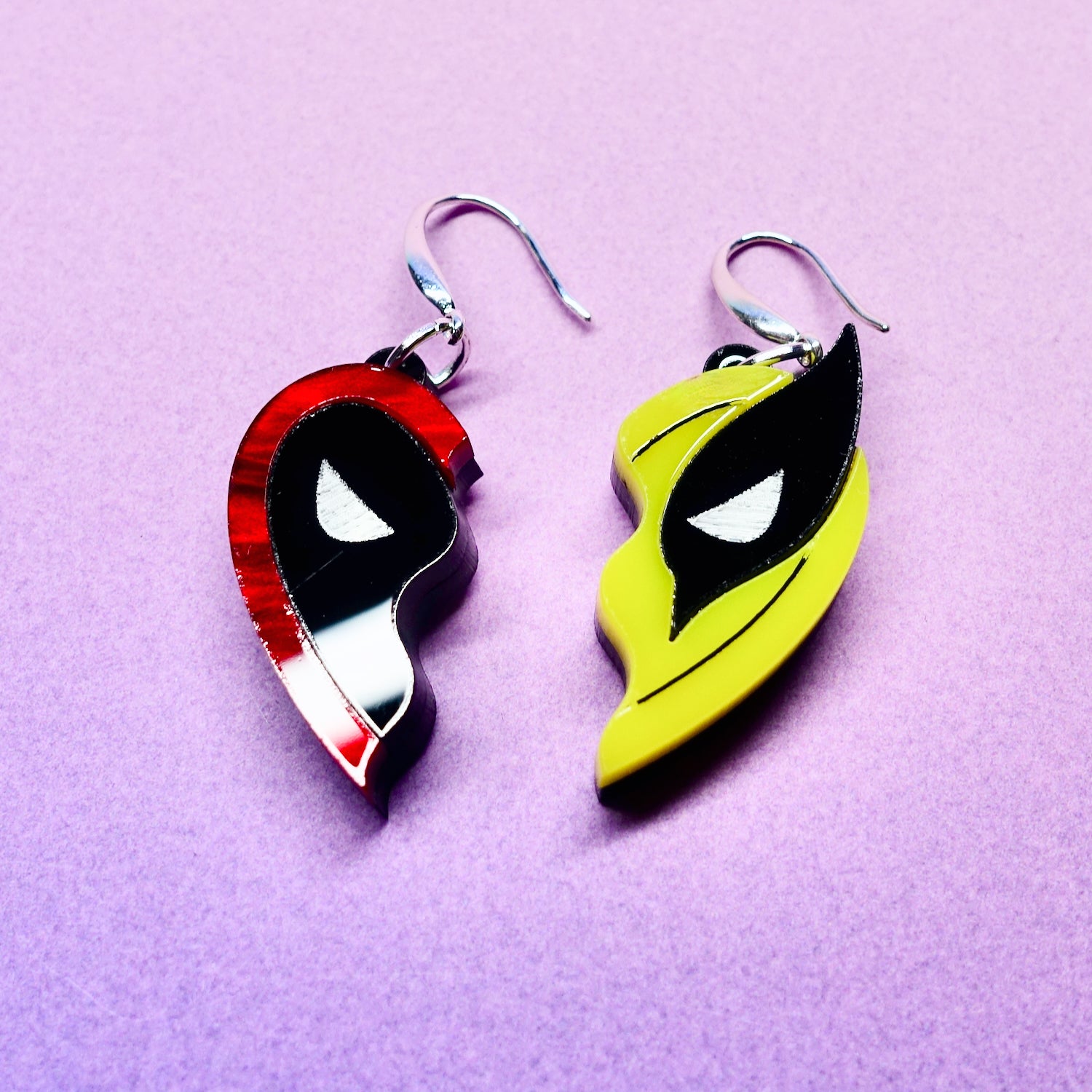 Deadpool & Wolverine BFF Heart Earrings