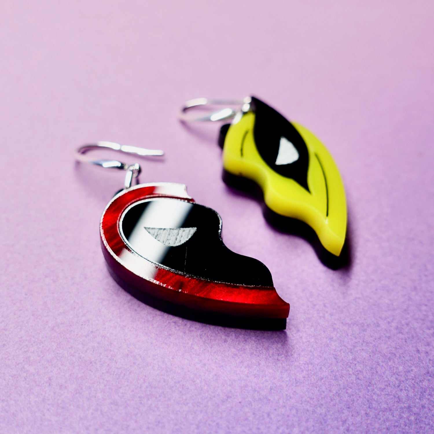 Deadpool & Wolverine BFF Heart Earrings