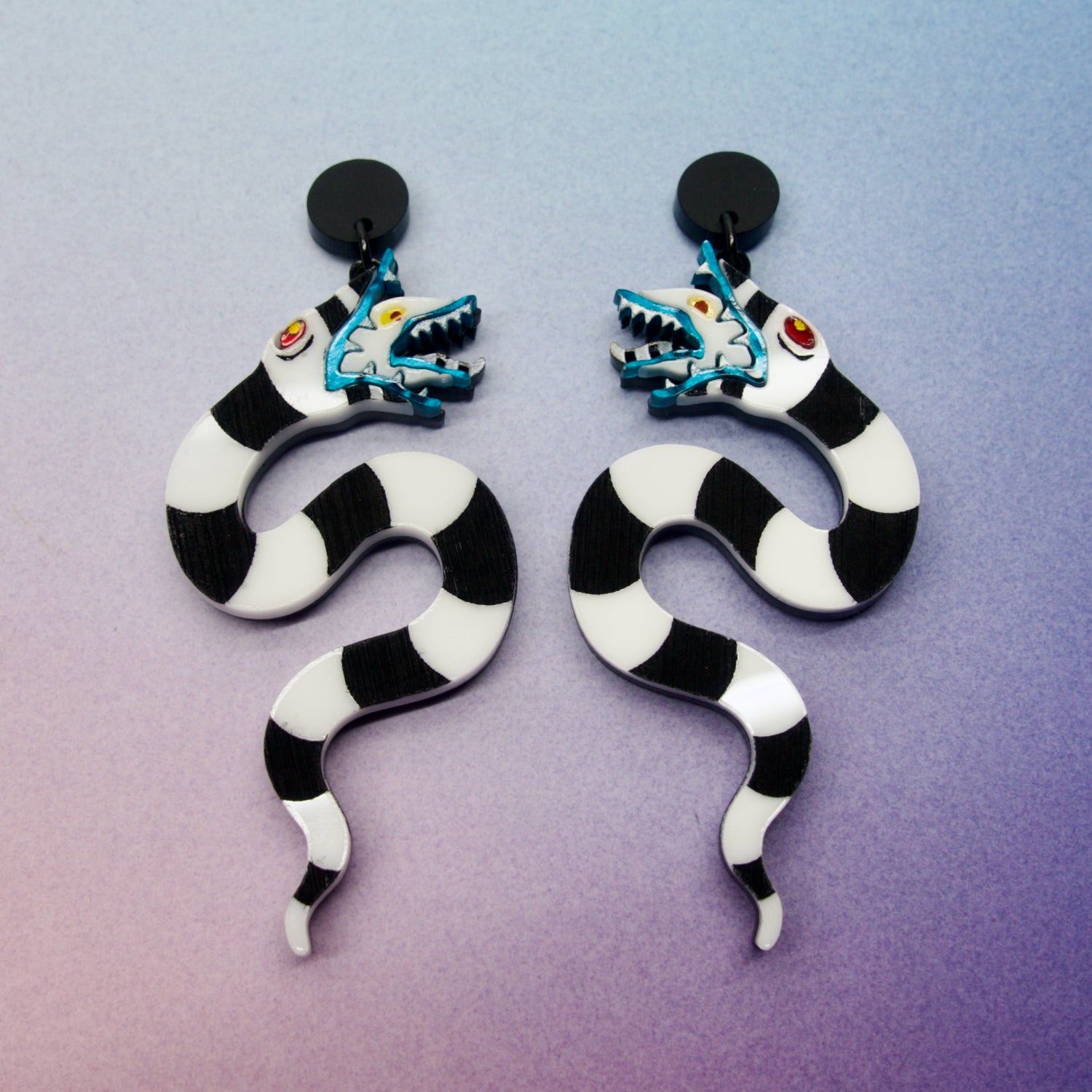 Sandworm Beetlejuice Statement Earrings