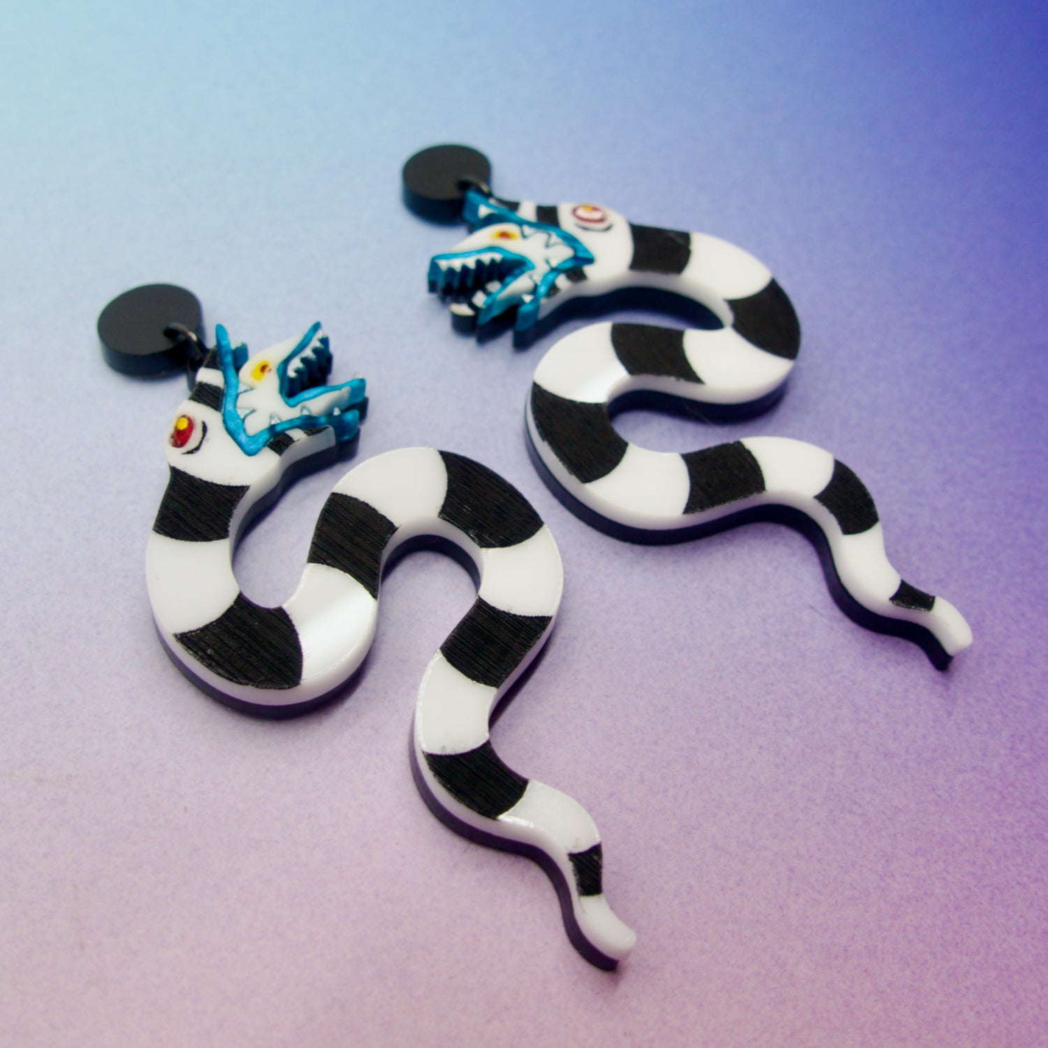 Sandworm Beetlejuice Statement Earrings