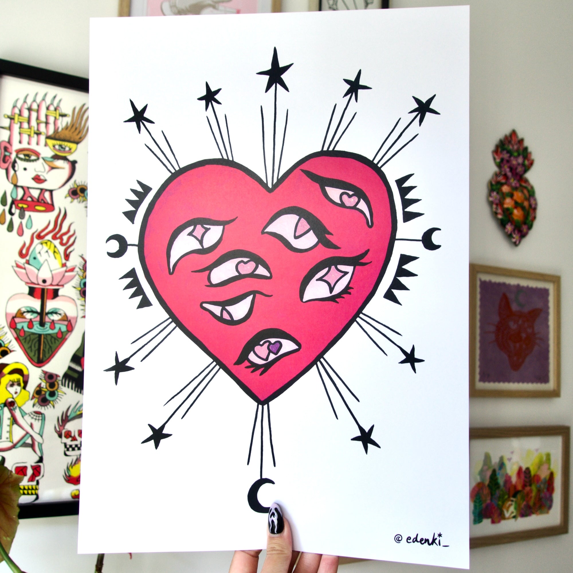 Starry Eyed Heart - A3 Print