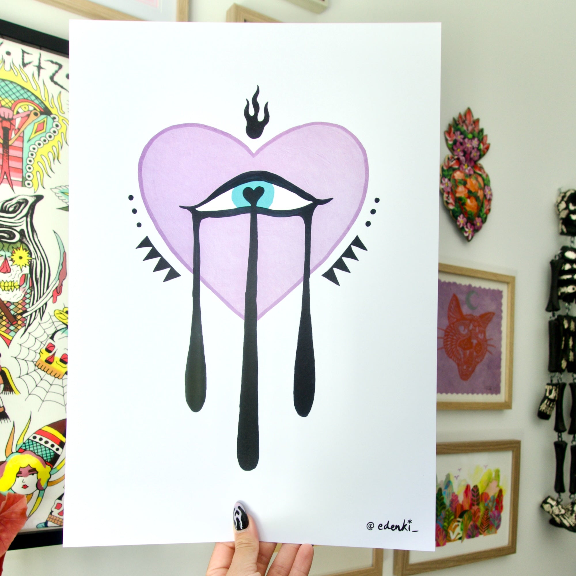Crying Pastel Heart - A3 Print