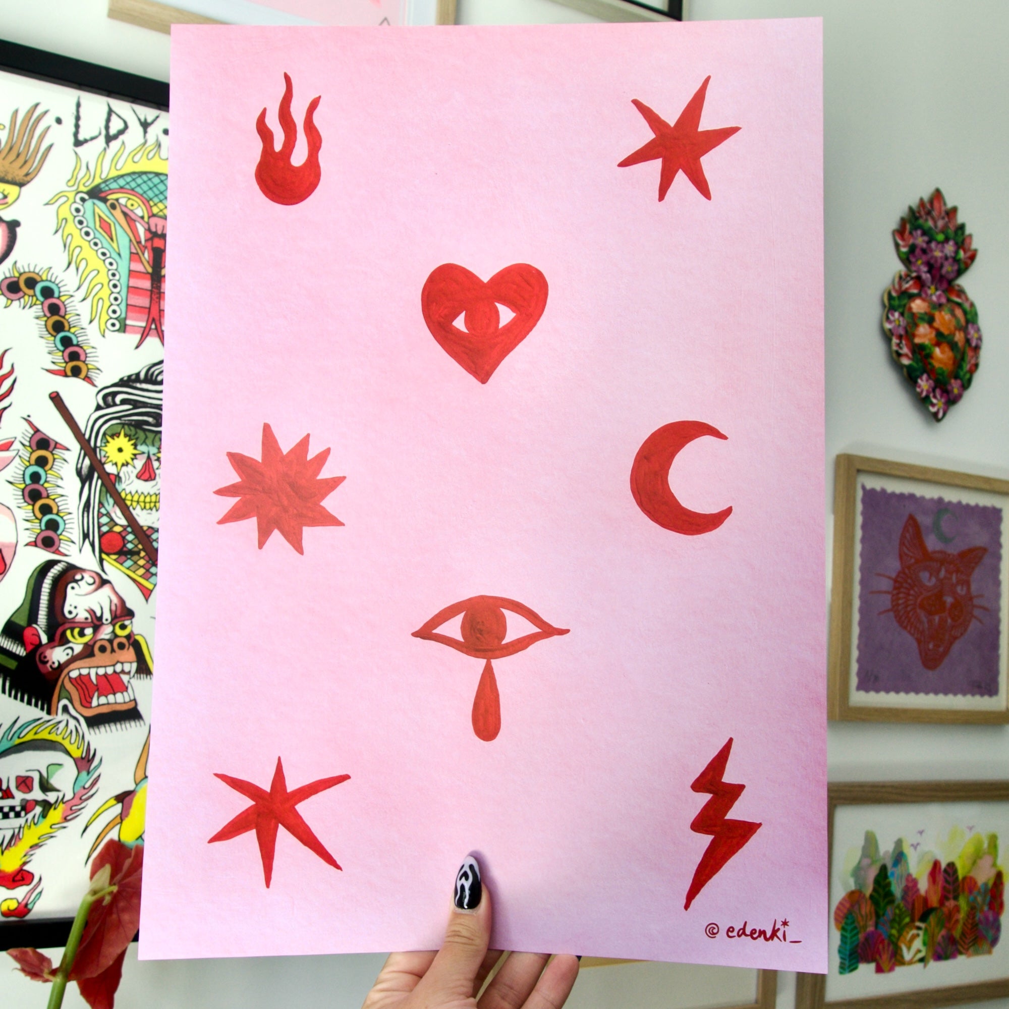 Pink and Red Pattern - A3 Print