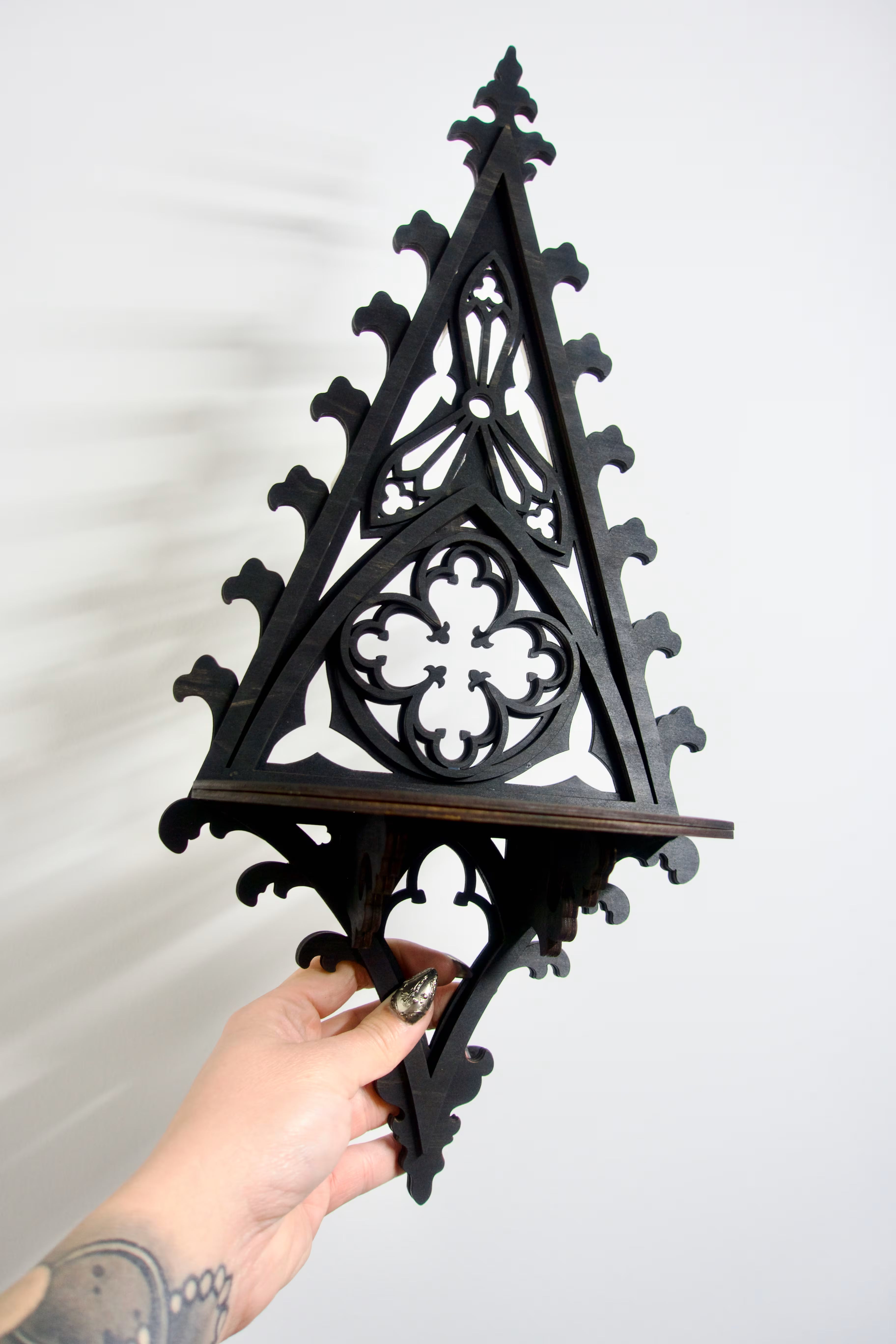 Gothic Cathedral Spire Curio Shelf | Trinket Display