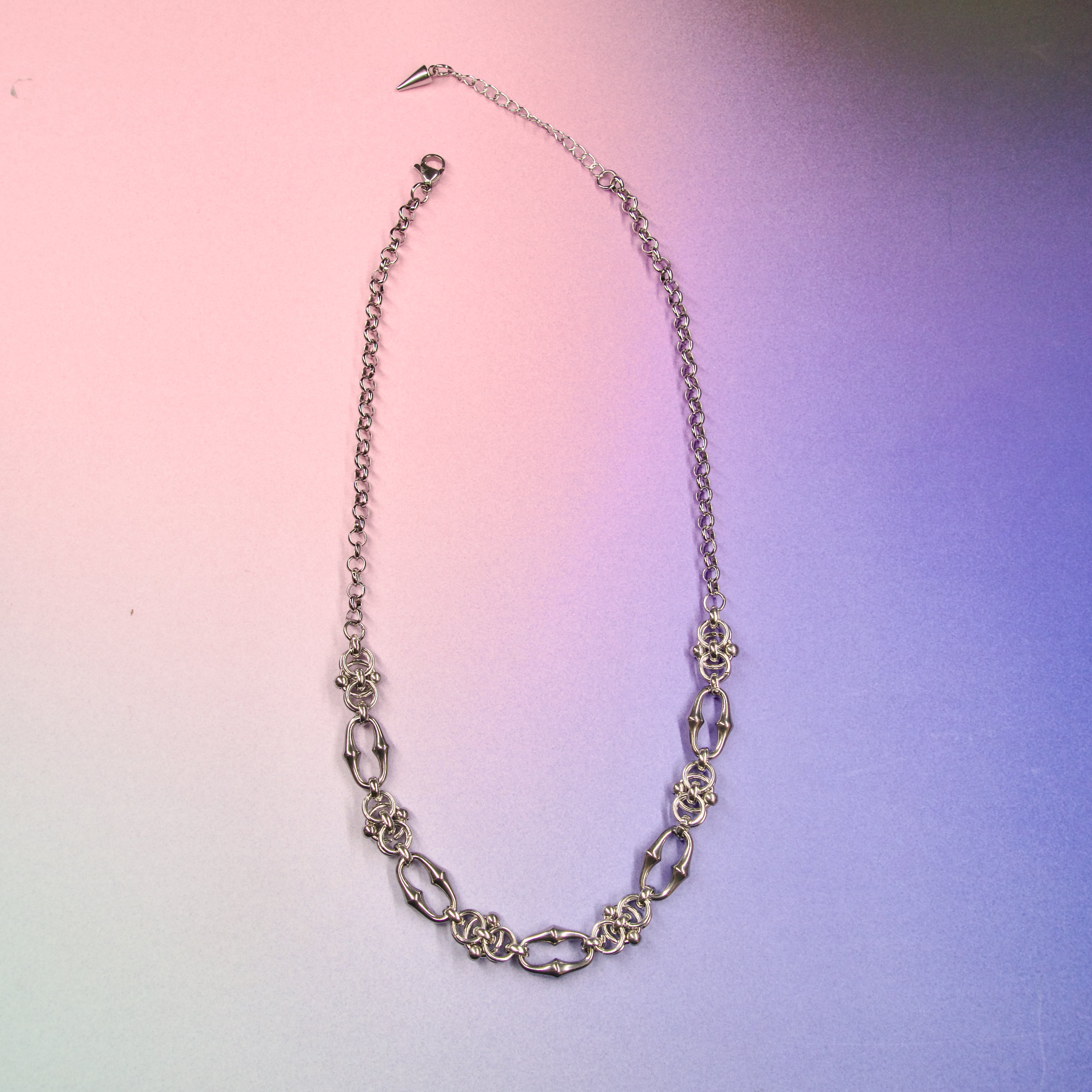 Aela Stainless Steel Chain Necklace - Silver