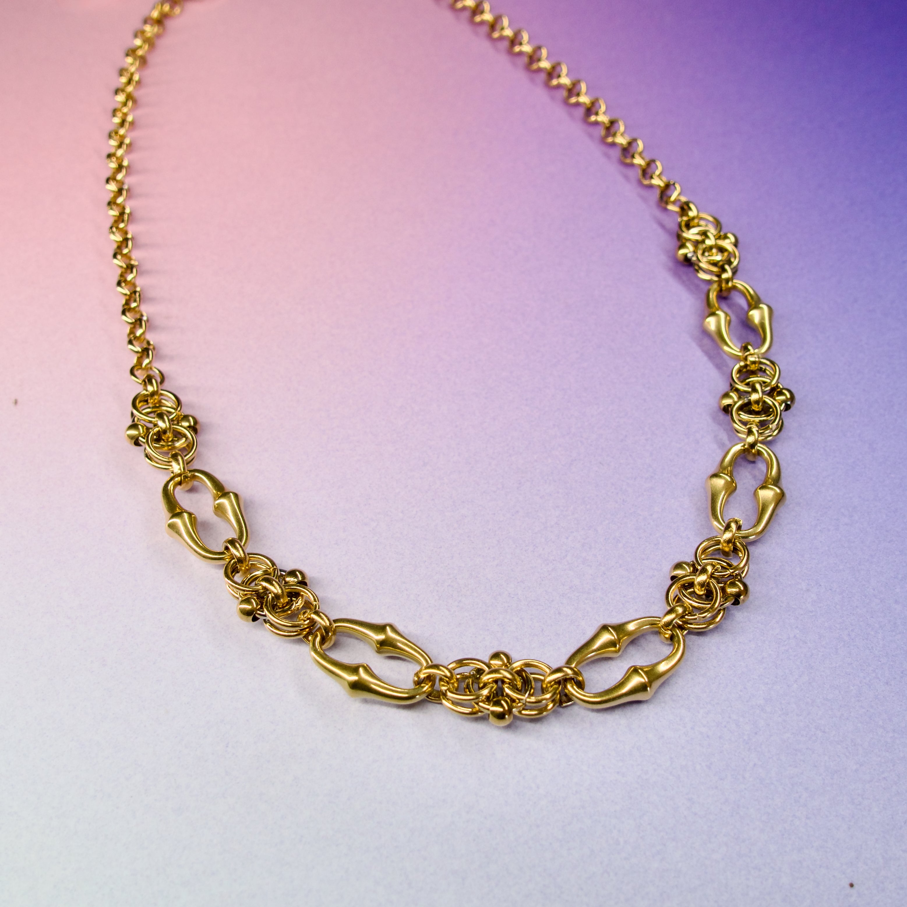 Aela Stainless Steel Chain Necklace - Gold