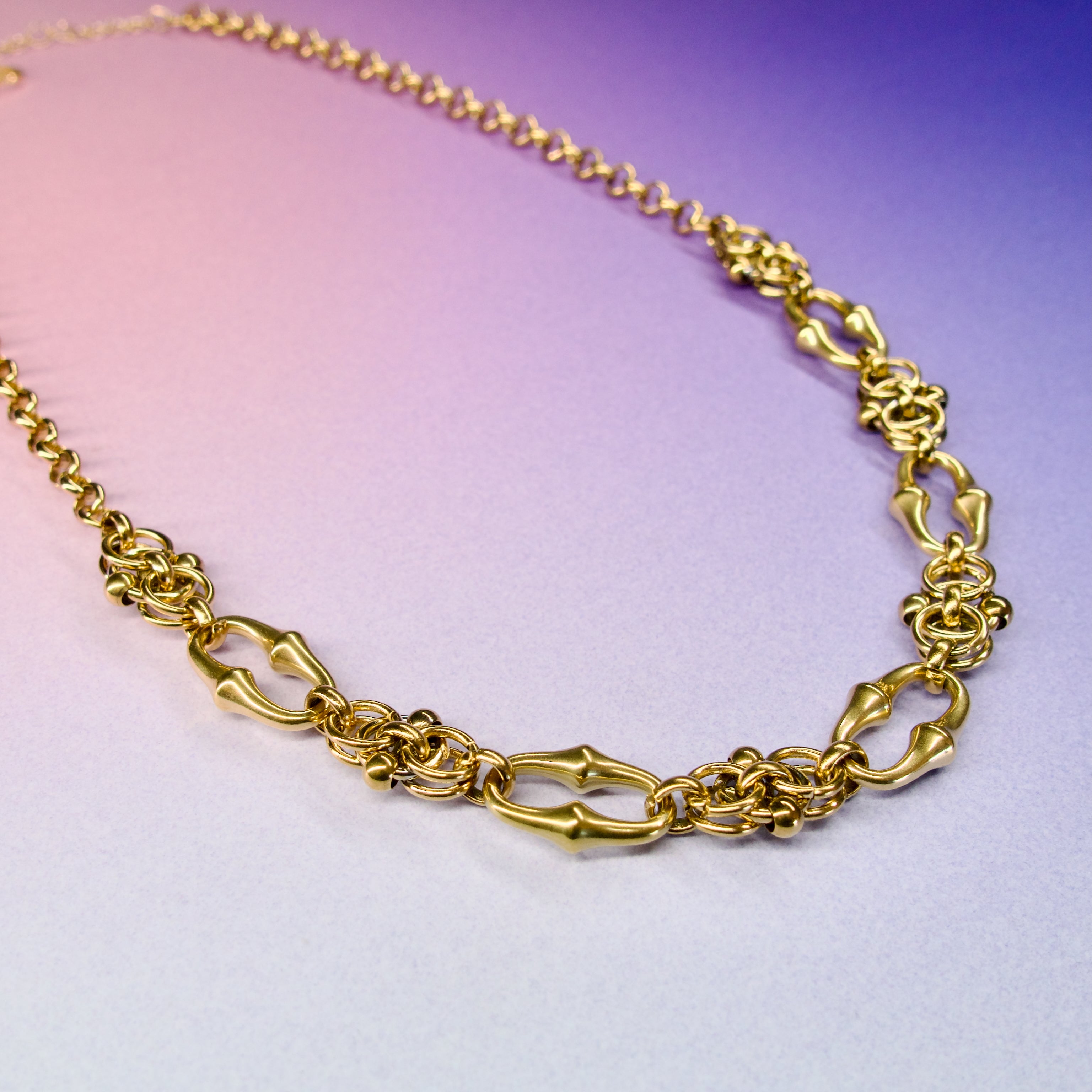 Aela Stainless Steel Chain Necklace - Gold