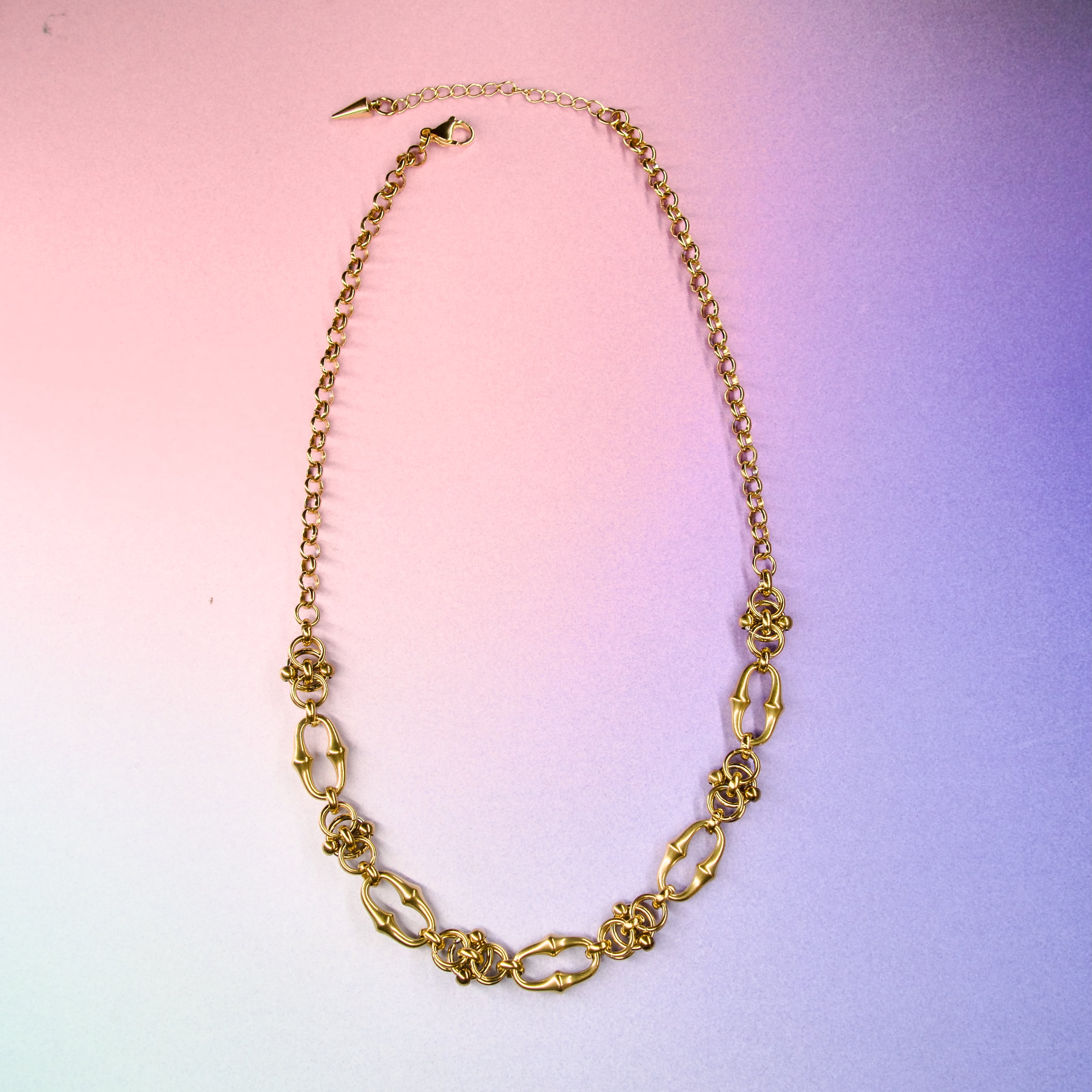 Aela Stainless Steel Chain Necklace - Gold