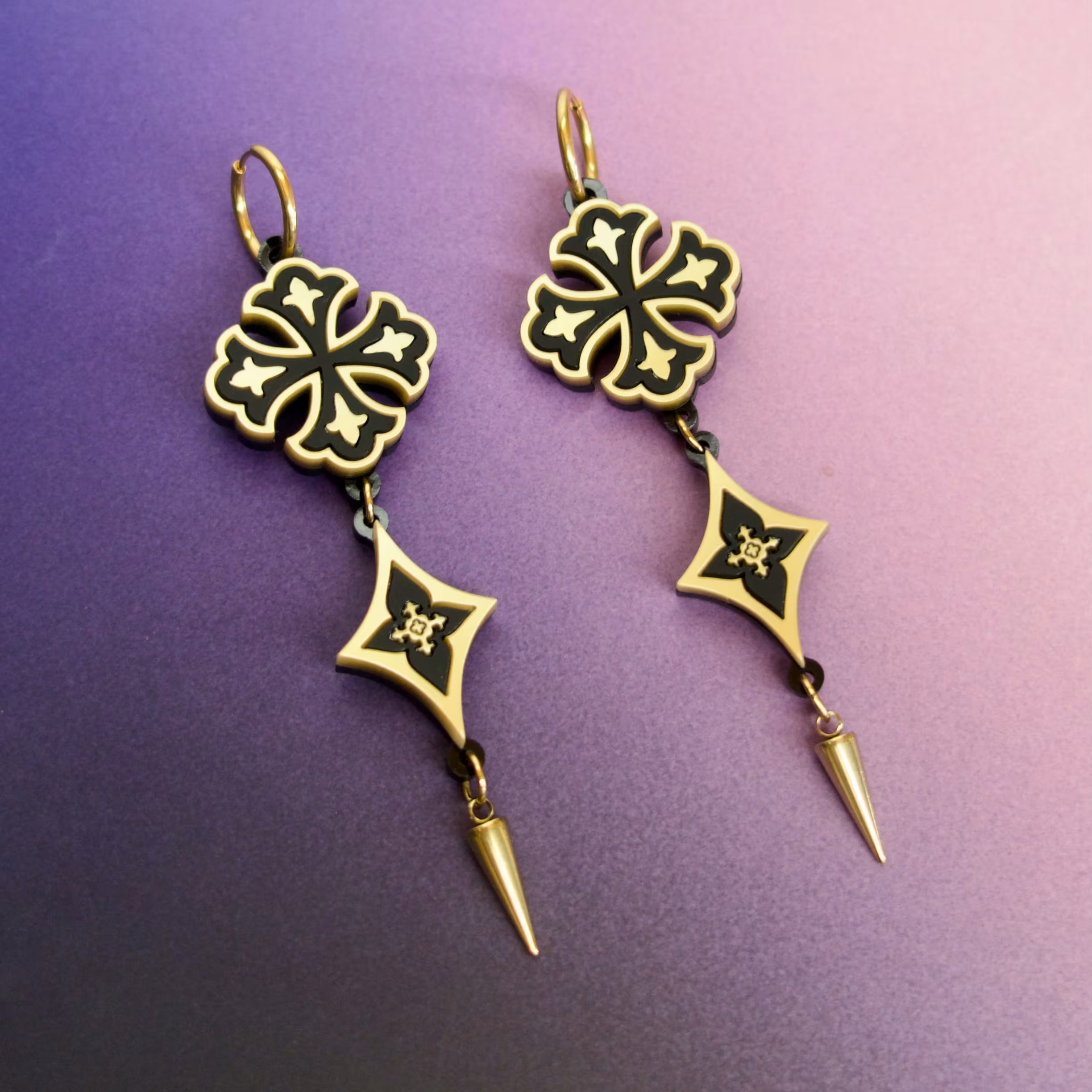 Regalia Crosses Gothic Medieval Statement Earrings