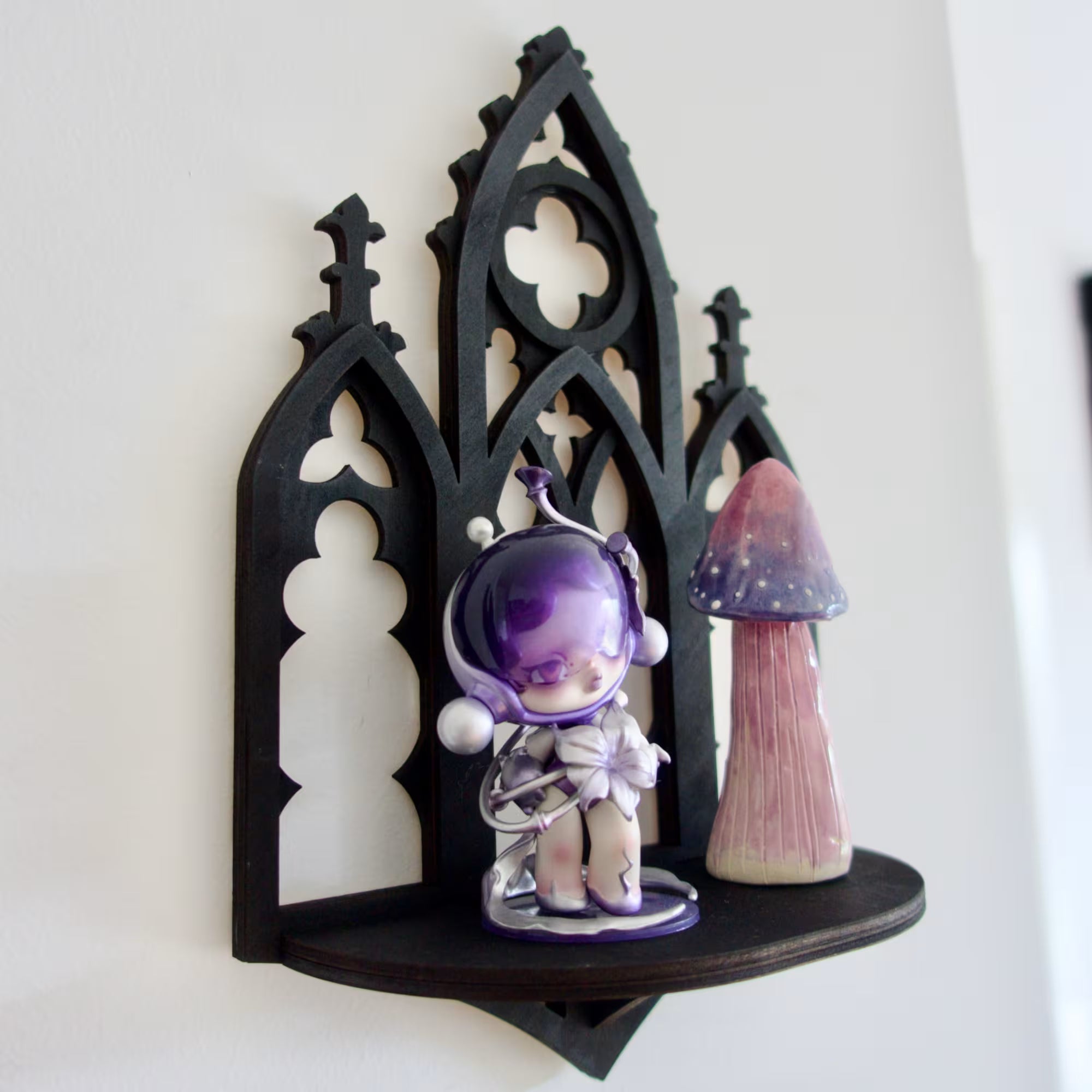 Cathedral Silhouette Trinket Shelf | Gothic Wall Decor
