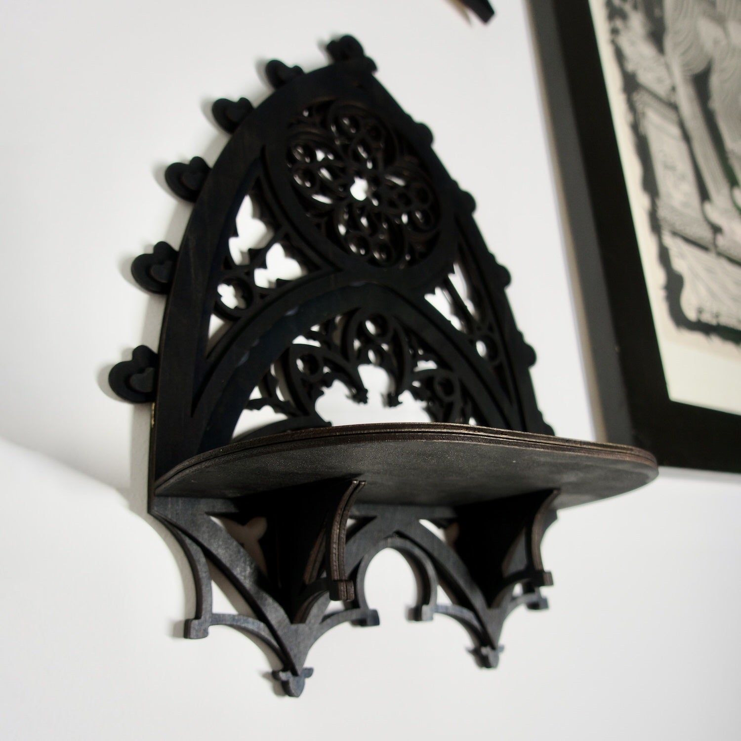 Gothic Cathedral Large Arch Curio Shelf