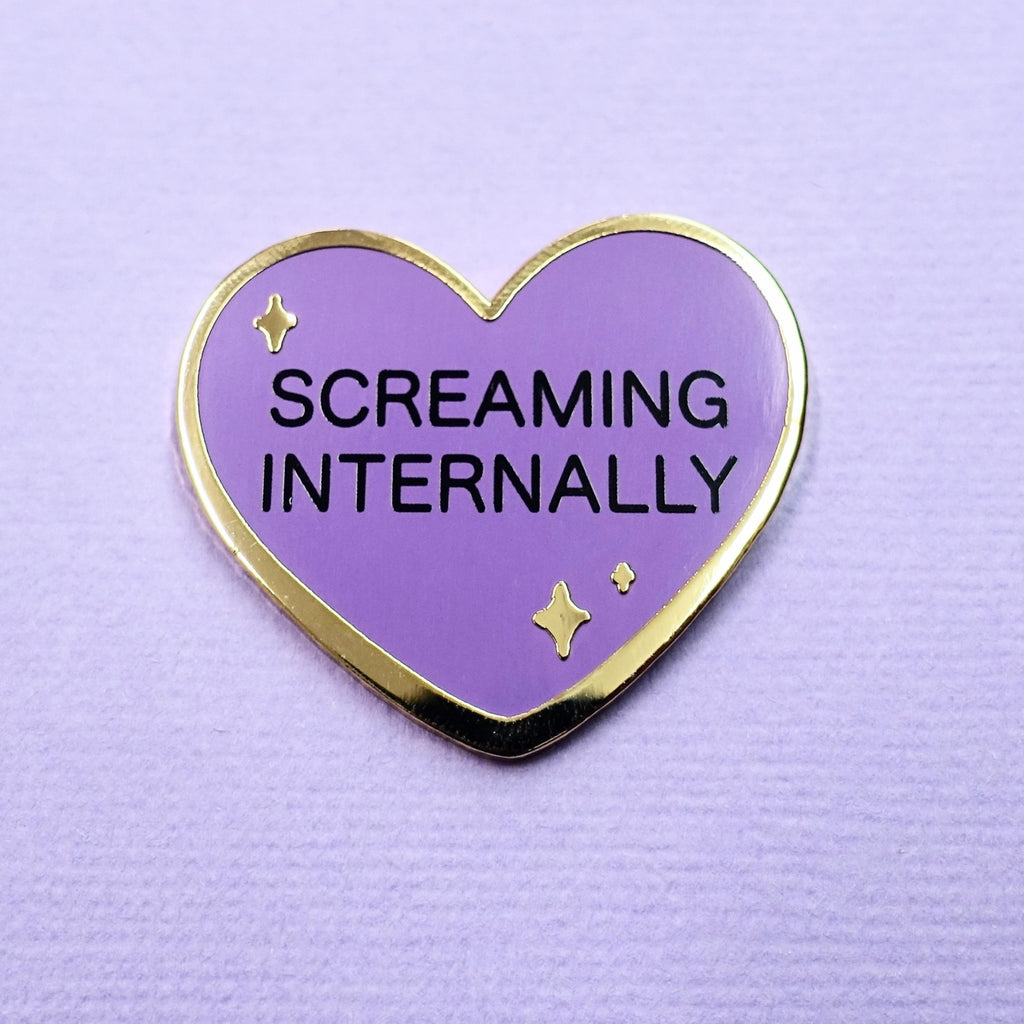 Candy Heart Enamel Pin - Screaming Internally - edenki