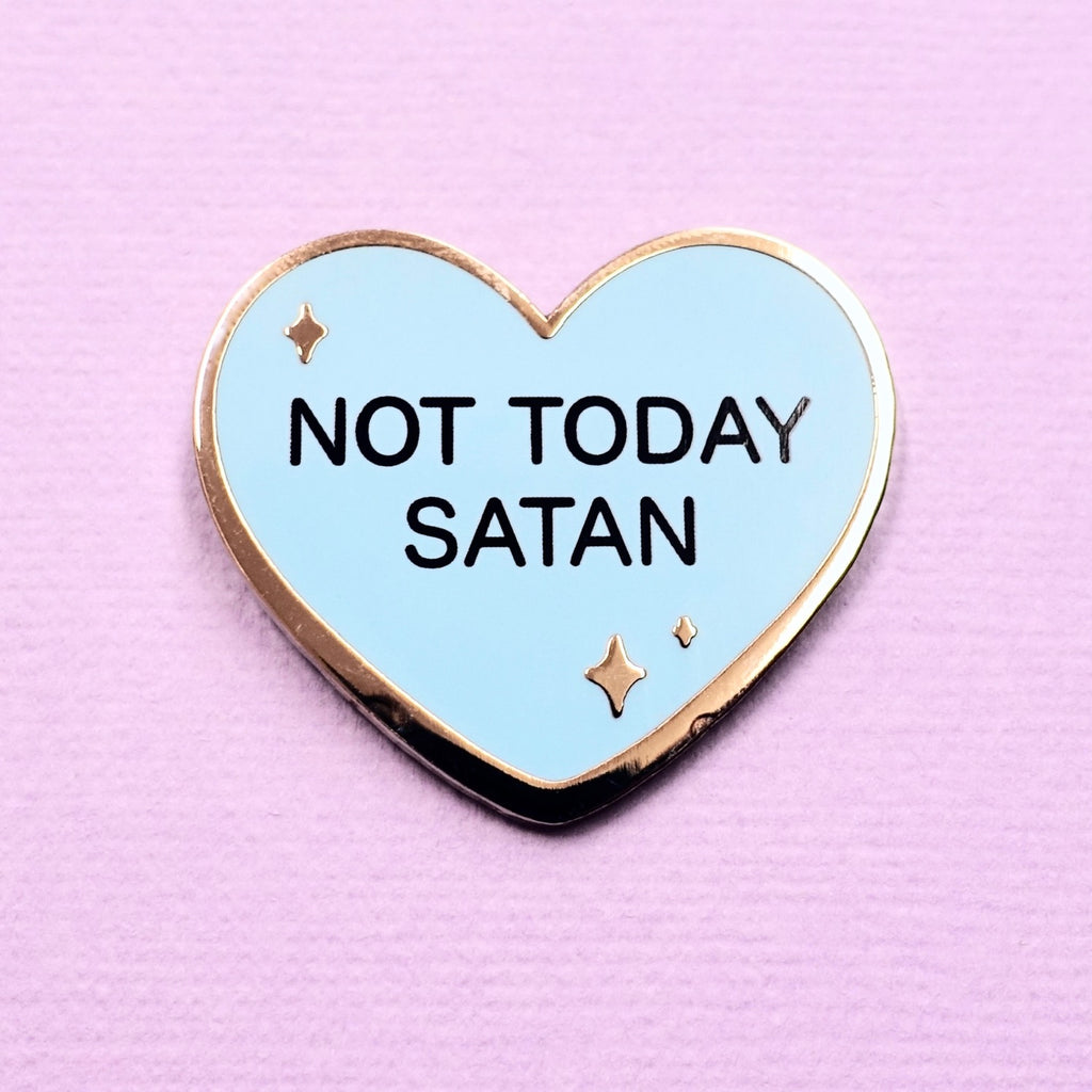 Candy Heart Enamel Pin - Not Today Satan - edenki