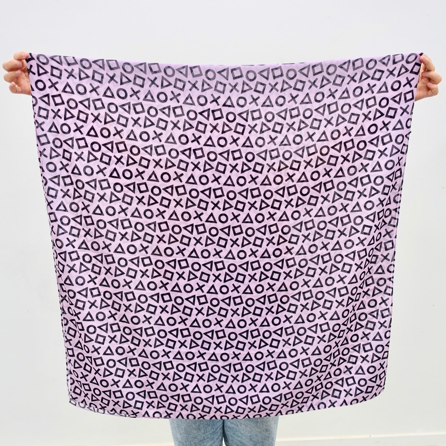 Playstation Button Icon Scarf - Lilac - edenki