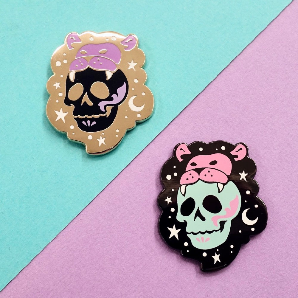Skull Zodiac Enamel Pin - Leo - edenki