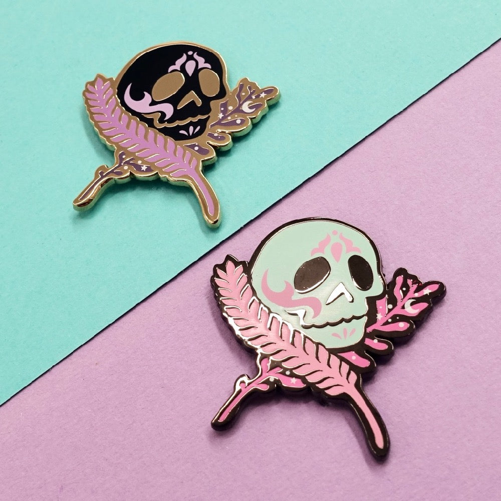 Skull Zodiac Enamel Pin - Virgo - edenki