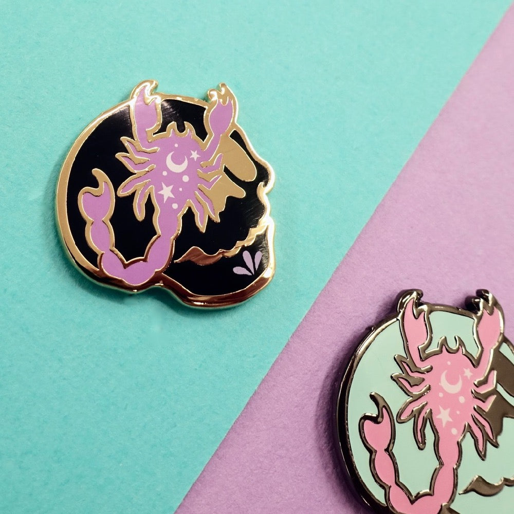 Skull Zodiac Enamel Pin - Scorpio - edenki