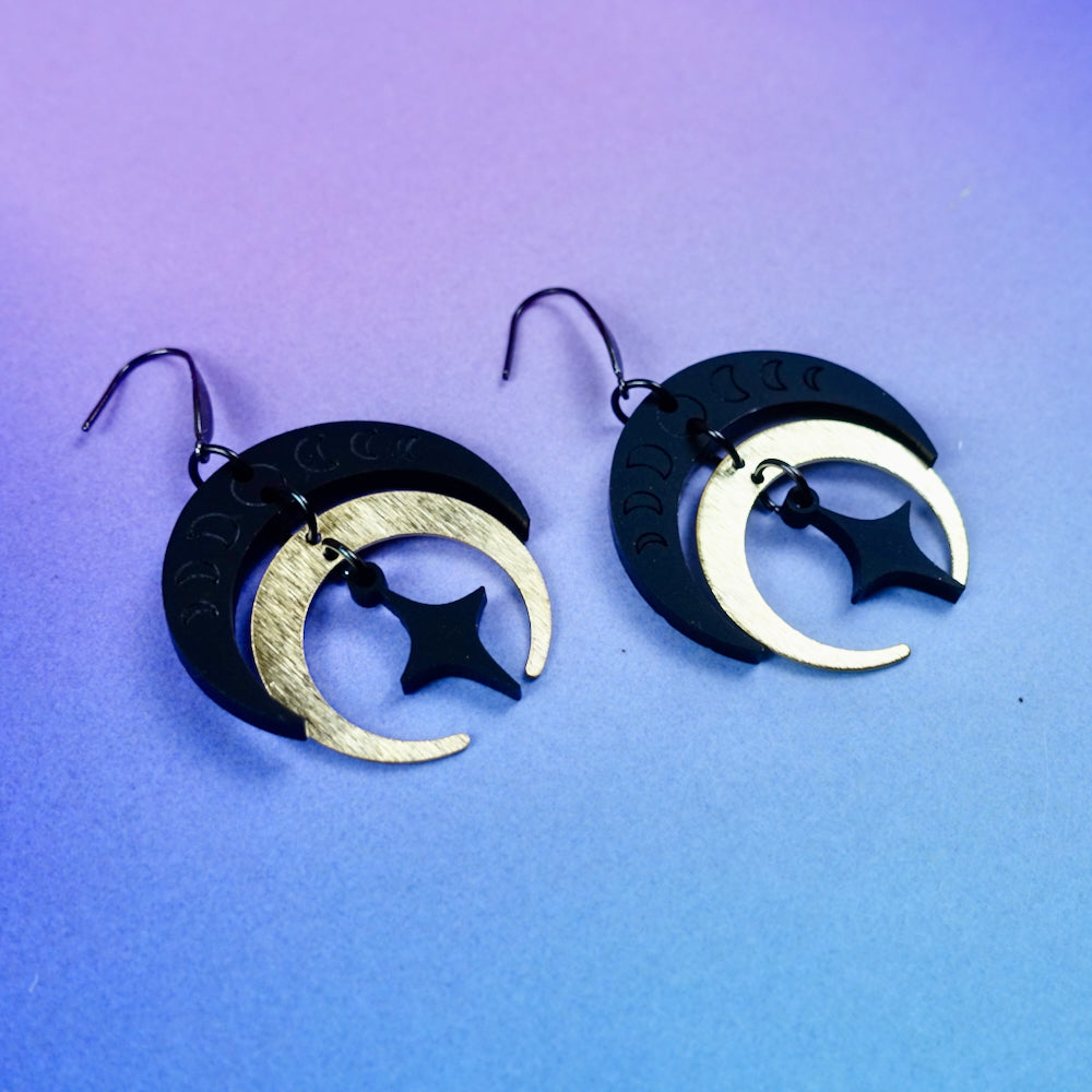Penumbra Moon Earrings - edenki