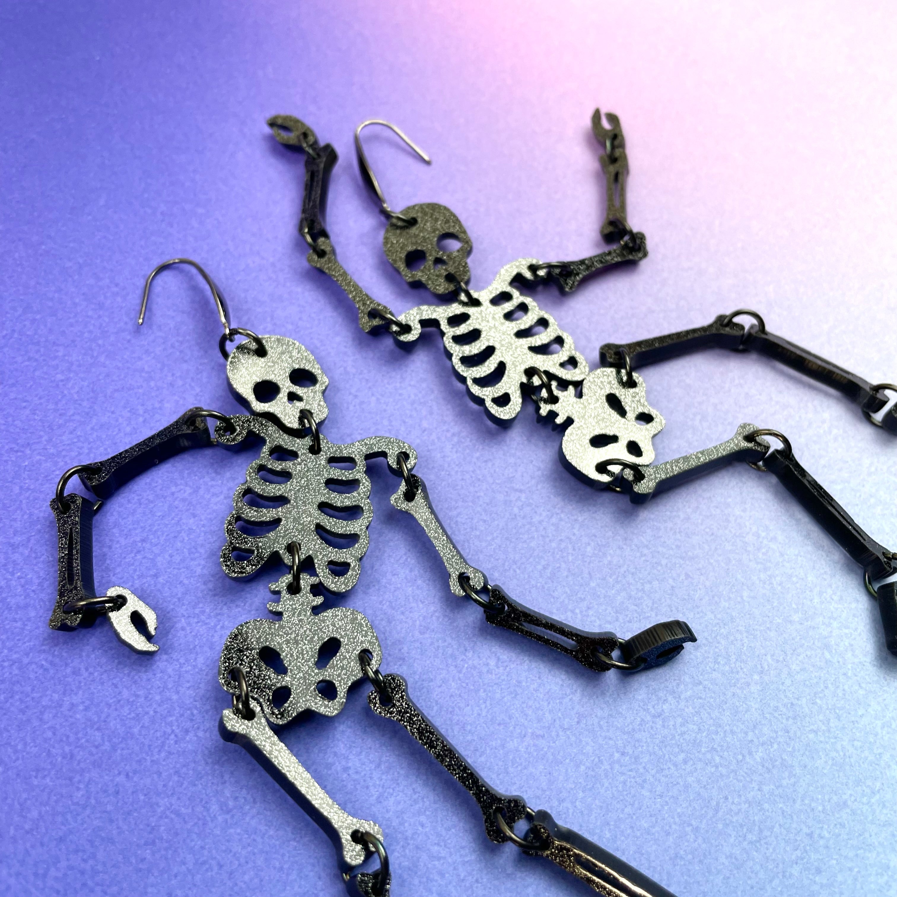 large skeleton earrings