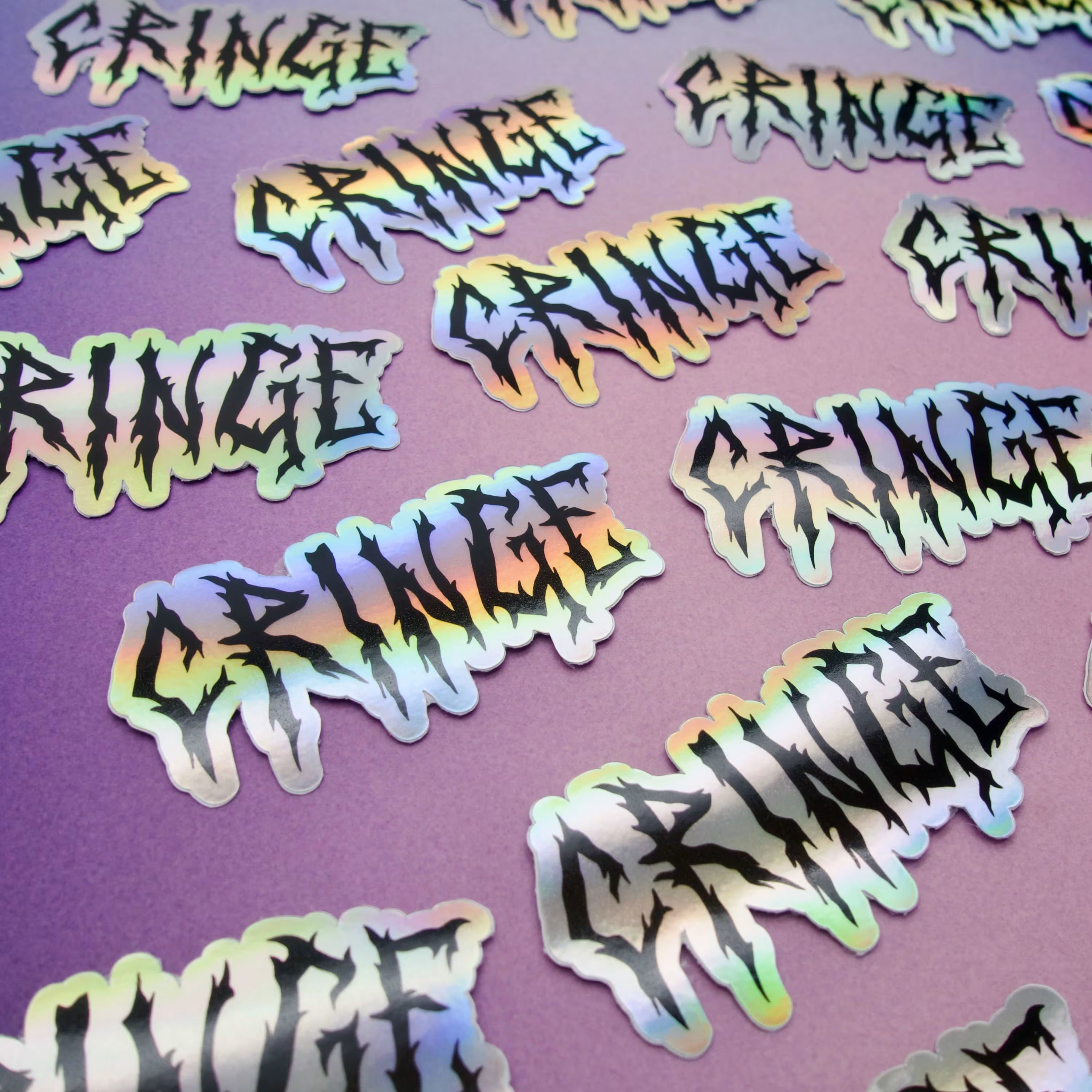 Cringe Holographic Vinyl Sticker