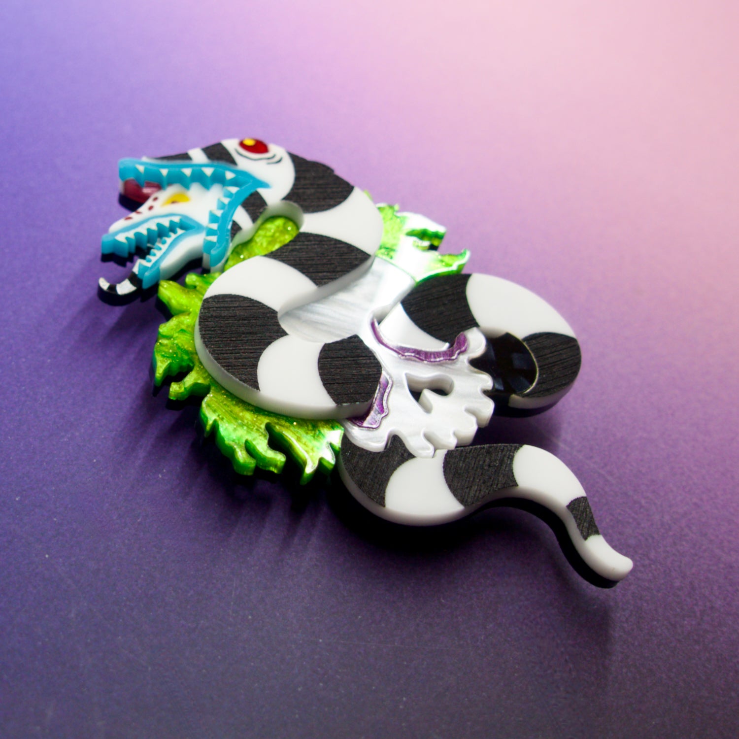 Beetlejuice Skull Brooch