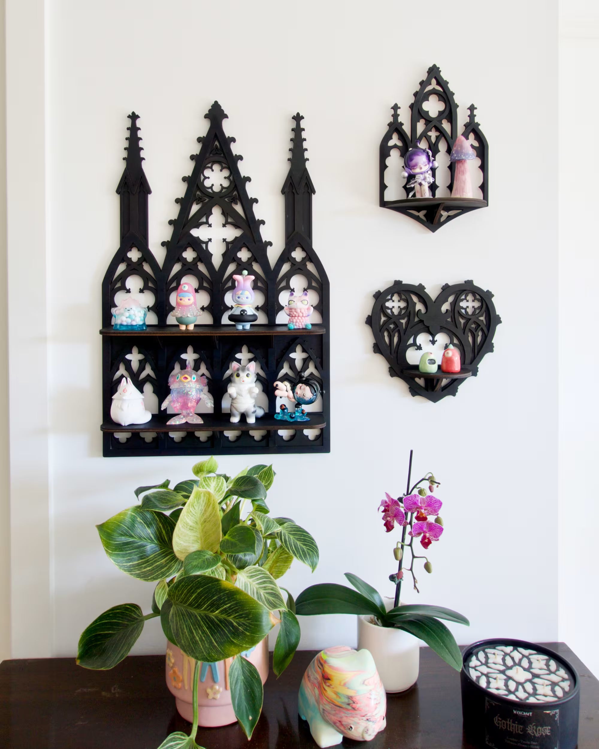 Gothic Cathedral Curio Shelves | Gothic Home Decor