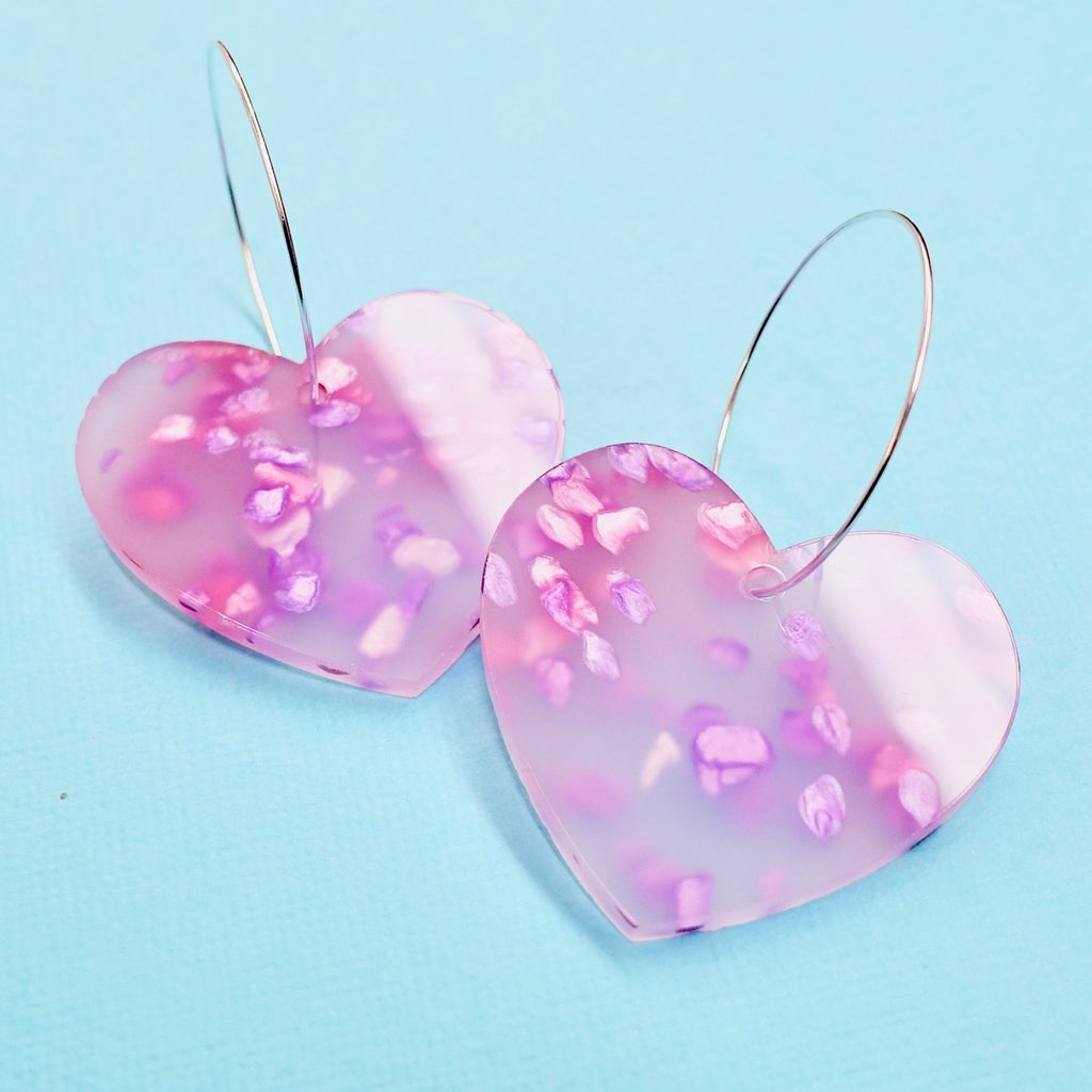 Heart Earrings - Pastel Bloom - edenki