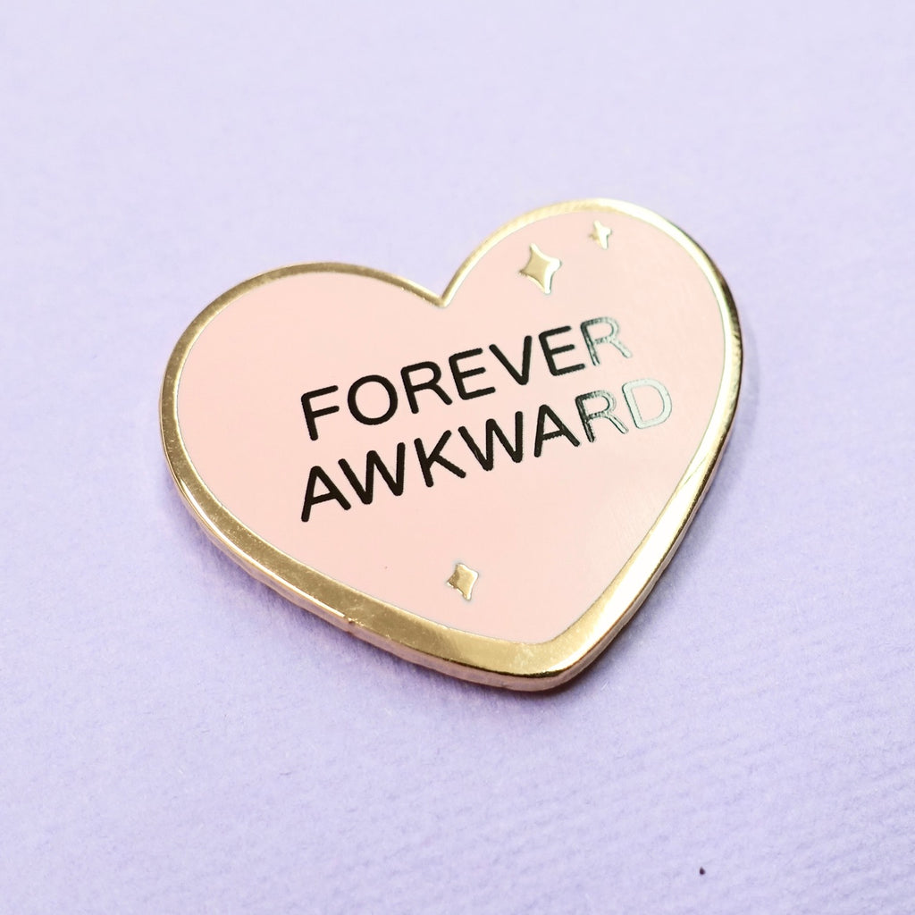 Candy Heart Enamel Pin - Forever Awkward - edenki