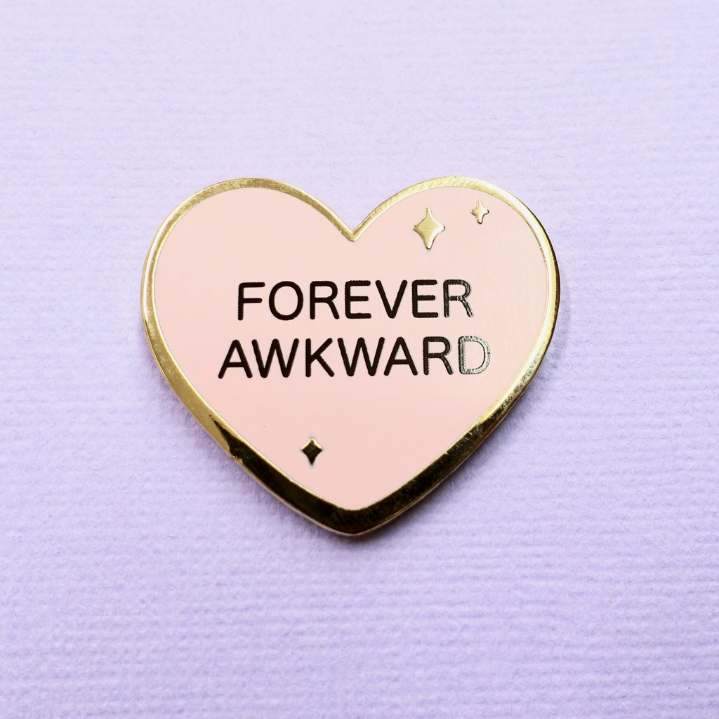 Candy Heart Enamel Pin - Forever Awkward - edenki