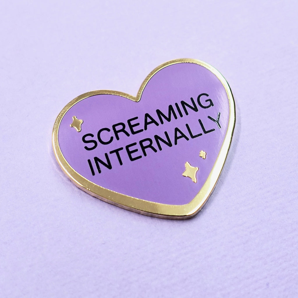 Candy Heart Enamel Pin - Screaming Internally - edenki