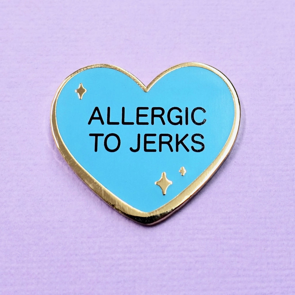 Candy Heart Enamel Pin - Allergic to Jerks - edenki