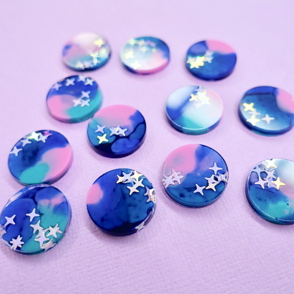 Round Stud Earrings in Nebula - edenki