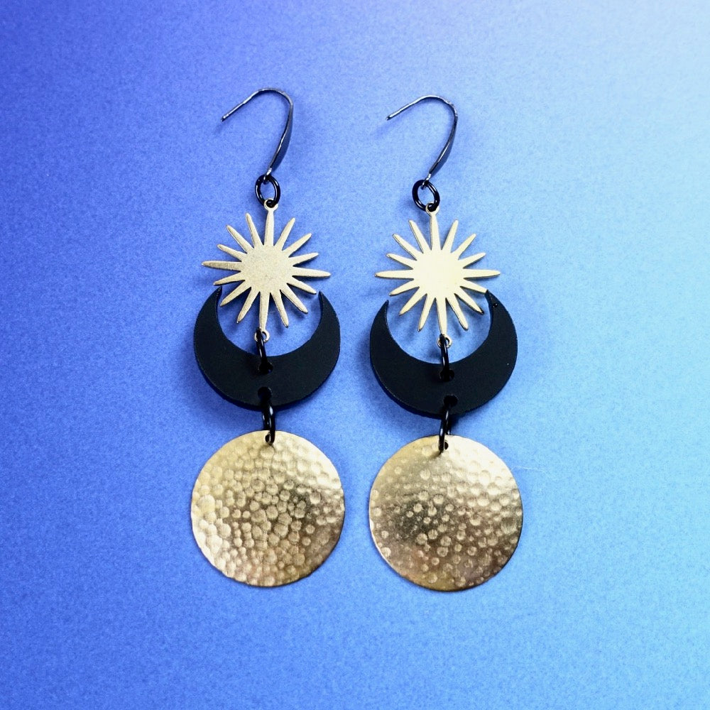 Sun, Moon, and Stars Earrings - edenki