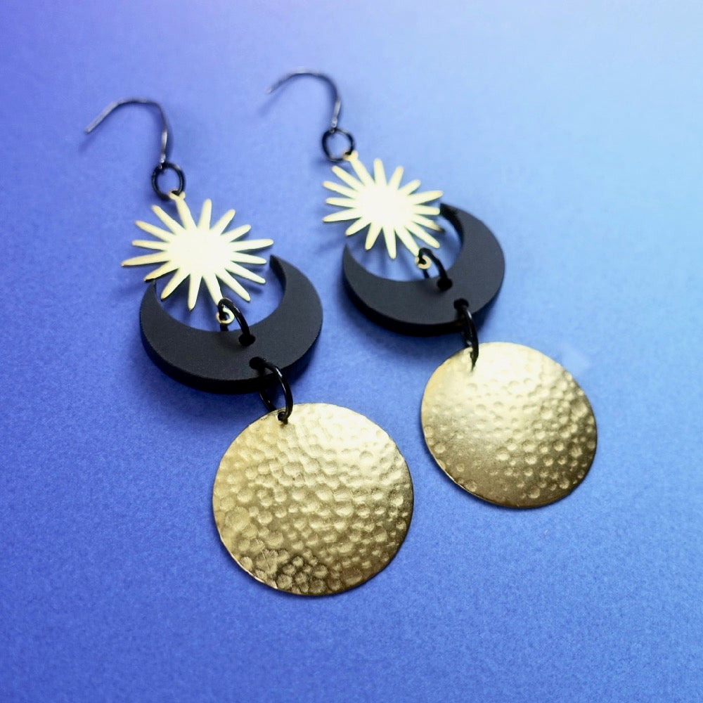 Sun, Moon, and Stars Earrings - edenki