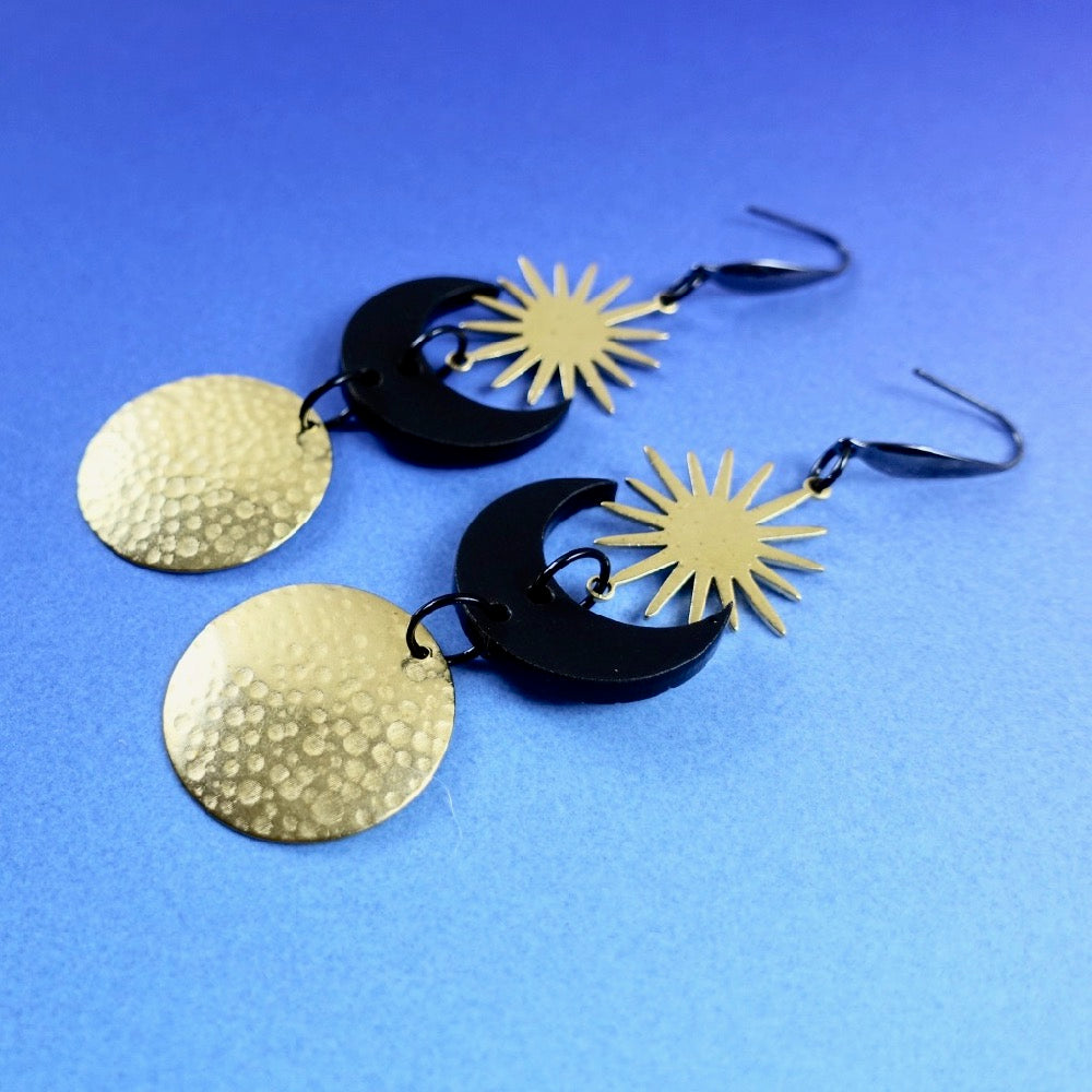 Sun, Moon, and Stars Earrings - edenki