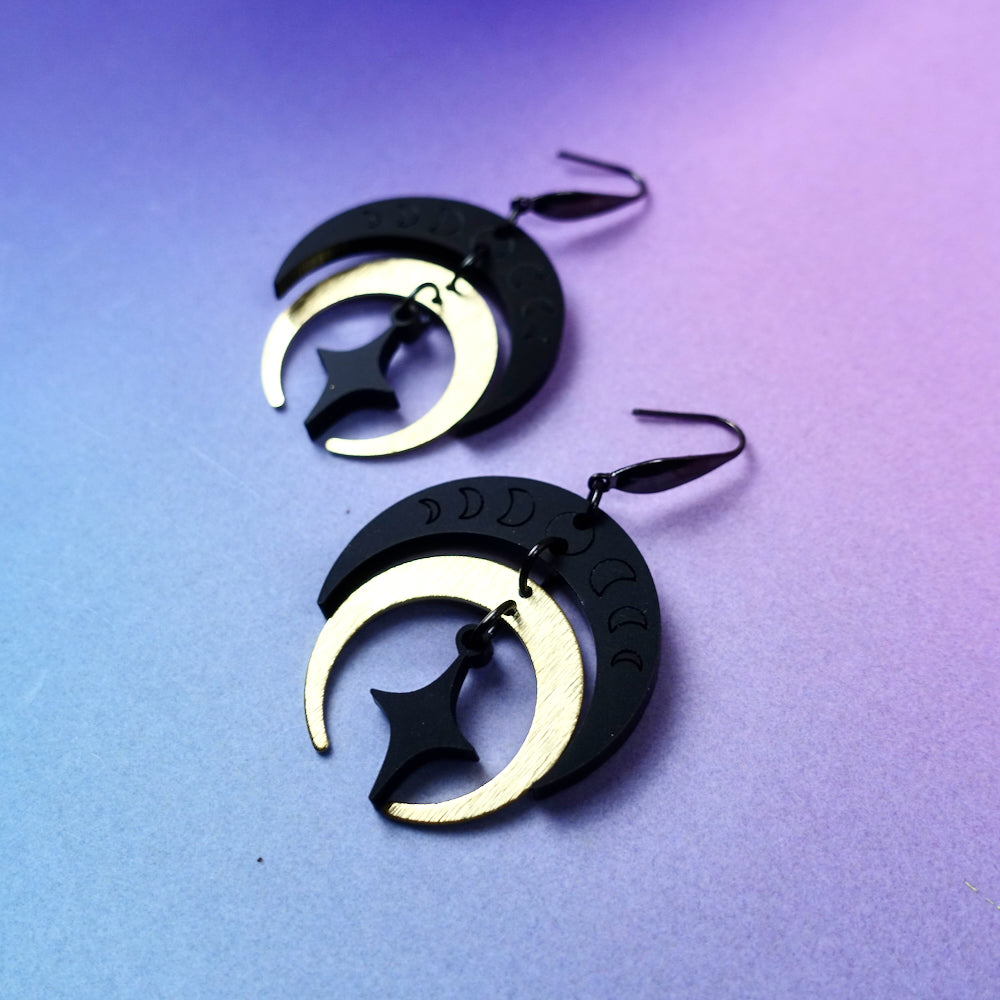 Penumbra Moon Earrings - edenki