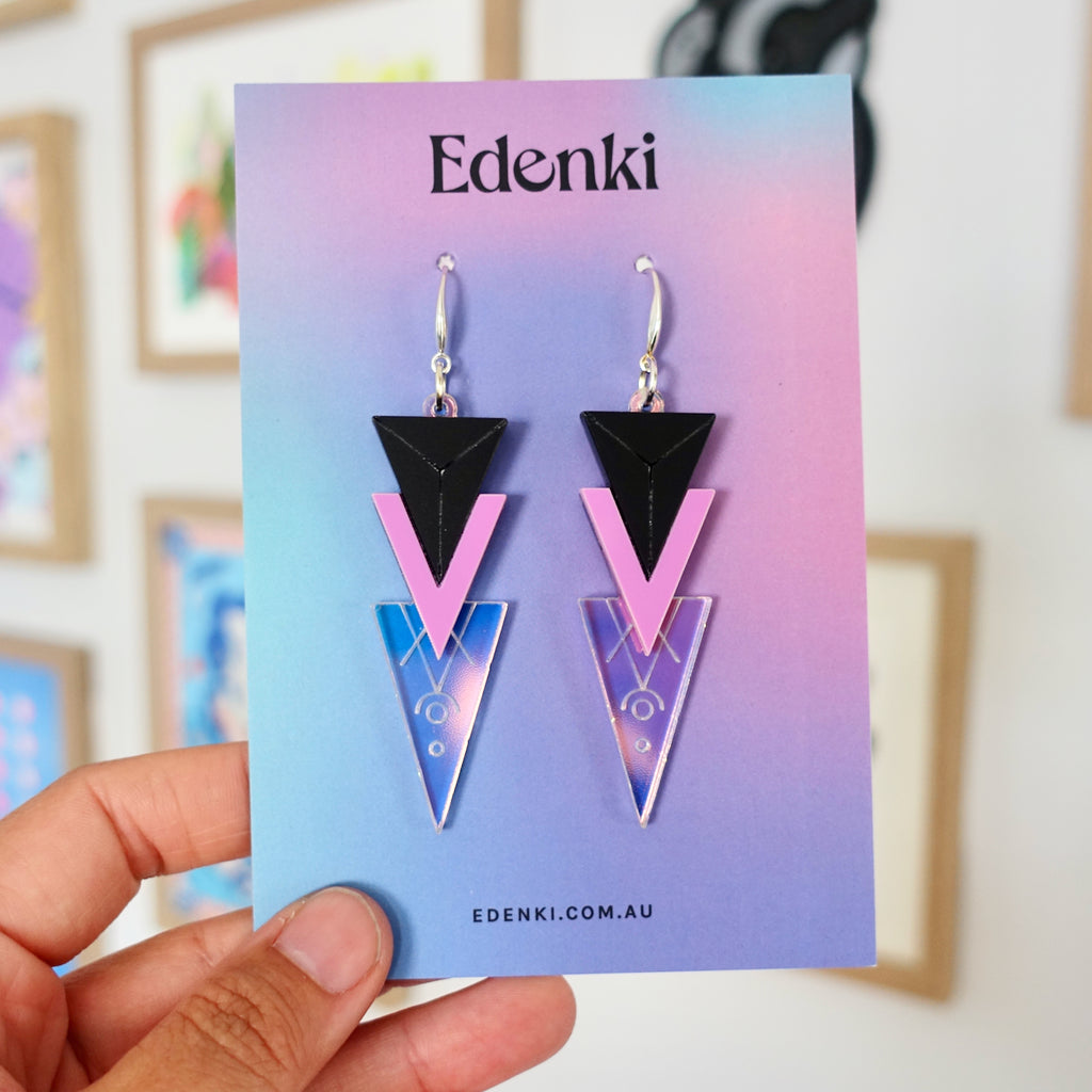 Trinity Earrings - Iridescent - edenki