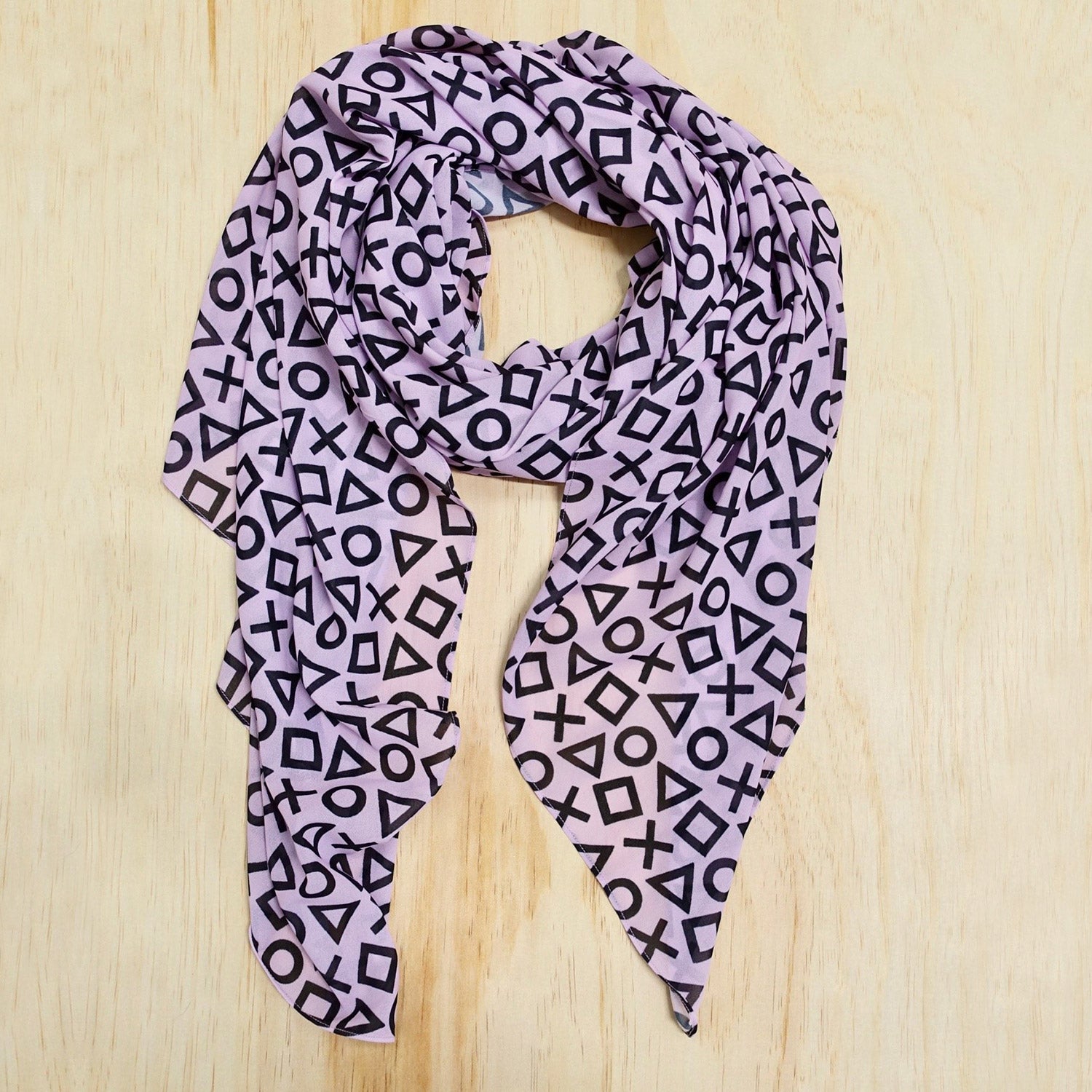 Gamer Button Icon Scarf - Lilac - edenki